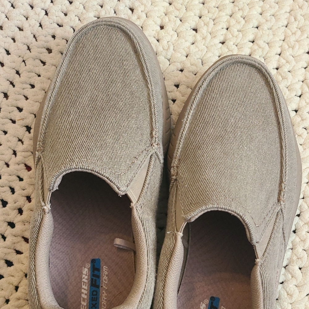 Skechers Tan Loafers Slip-Ons Casual Comfort